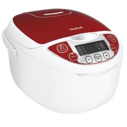Multicooker Tefal Fuzzy Logic RK705, 600 W, 5 L, 10 Programe, Timer, Alb/Rosu