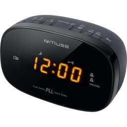 Radio cu ceas MUSE M-150 CR, portabil, Amber display, Dual alarm, Auto scan, Negru