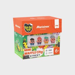 Set de construit cu blocuri, Marioinex Mini Waffle, Orasul: strada, 280 piese