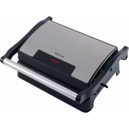 Sandwich maker Tesla GR100BX, 700 W, Placi anti-aderente tip grill 23x14.5 cm, Negru/Inox