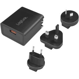 ALIMENTATOR retea 220V LOGILINK, universal, 1 x USB-A, maxim 3A (5V), 18W (12V/1.5A), adaptor US/AU/UK/EU, suport OCP/OVP/OHP/SCP, negru, "PA0188"