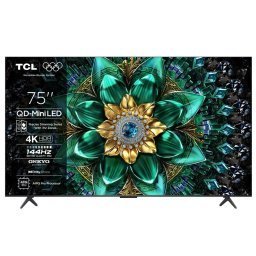 Televizor TCL Mini LED 75Q6C, 189 cm, Smart Google TV, 4K Ultra HD, (Model 2025), Negru
