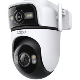 Camera de supraveghere Wireless TP-Link Tapo C545D, 2 obiective, 2K 3MP + 2K 3MP, Pan/Tilt, Utilizare exterior, Wireless cu 2 antene si RJ45, unghi larg 165° si teleobiectiv 6 mm, Night Vision, Detectare Smart AI, Two-Way Audio, ONVIF, IP66
