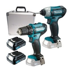 Makita - DF333DZ + TD110DZ - Masina de gaurit si insurubat, 30 Nm + Masina de insurubat cu impact, 110 Nm, M5-M12, 2 acumulatori, Li-Ion, 12 V, 1.5 Ah, valiza speciala