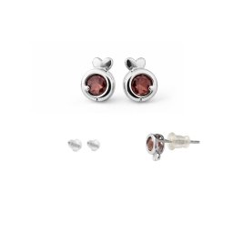 Cercei din Granat Rotund Fatetat 9 x 6 x 15 mm cu Argint 925 – Bijuterii elegante pentru purtare zilnica – 1 Pereche