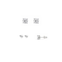 Cercei Cuart Alb rotund fatetat 3x3x15 mm cu Argint 925 pentru echilibru si luminozitate – 1 Pereche