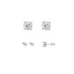 Cercei Cuart Alb rotund fatetat 5x5x15 mm cu Argint 925 pentru claritate si puritate – 1 Pereche