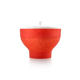 Bol reparare popcorn la cuptorul cu microunde Lekue 1009035, 2,8 L, Ø20x14,5 cm, Pliabil, -60/+220 °C, Rosu