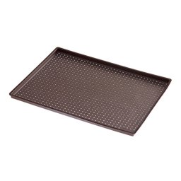 Tava pentru pizza Lekue 1009040, 40x30x1,2 cm, Perforata, Silicon platinat, -60/ +220 °C, Maro