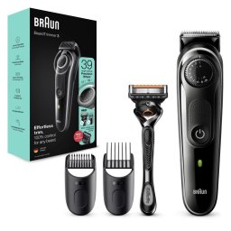 Aparat de tuns Aparat de tuns barba Braun Beard Trimmer BT3342, Wet&Dry, buton rotativ de precizie, 39 de setări pentru lungime, 2 piepteni, Aparat de ras Gillette, Negru