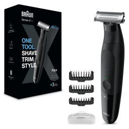 Aparat de barbierit Aparat hibrid de barbierit si tuns barba Braun Series X XT3100 Wet&Dry, 3 piepteni, Negru