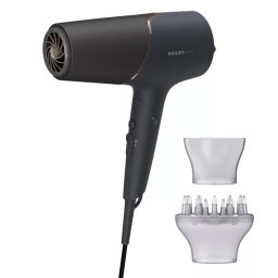 Uscator de par Uscator de par Philips BHD538/30, 2300W, tehnologie ThermoShield, ingrijire cu ioni, 3 setari de temperatura, 2 setari de viteza, difuzor, cap de coafare 11 mm, Negru/Roz