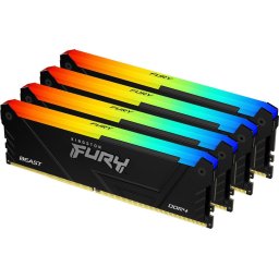 Memorie Kit Memorie Fury Beast RGB Intel XMP 2.0, 128GB, DDR4-3600, CL18, Quad Channel, Negru
