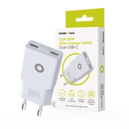 Incarcator de retea Slim 2x USB-C PD 30W Alb