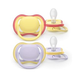 Set 2 suzete Philips Avent Ultra Air SCF087/03 care lasa pielea bebelusului sa respire, ortodontice, fara BPA, 0-6 luni, colorat