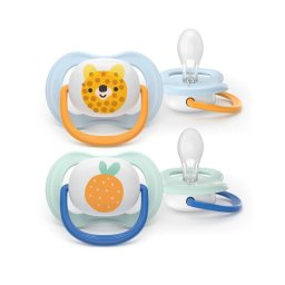 Set 2 suzete Philips Avent Ultra Air SCF080/23 care lasa pielea bebelusului sa respire, ortodontice, fara BPA, 0-6 luni, colorat