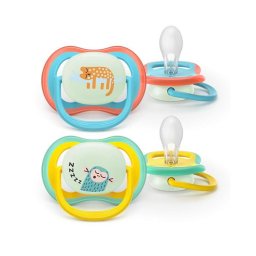 Set 2 suzete Philips-Avent SCF376/19, ultra air NightTime 0-6 luni, Ortodontice, fara BPA, Fosforescent, Dreams/Fluturas