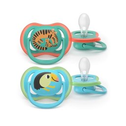 Set 2 suzete Philips Avent Ultra Air SCF087/11, 6-18 luni,portocaliu/verde