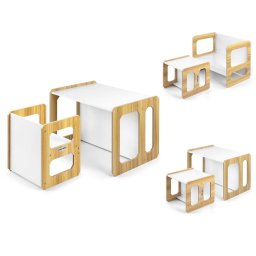Scaun de masa Milly Mally Stella 3-in-1 Furniture Set - Table and Chair Natural