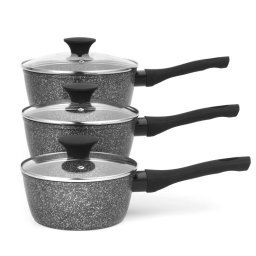 Tigai si seturi Salter BW05751S2EU7 Megastone 3-Piece Saucepan Set
