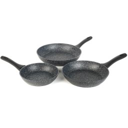 Tigai si seturi Salter BW11459BRMFOB Megastone Thermo Collar 3-Piece Frying Pan Set - 20/24/28cm