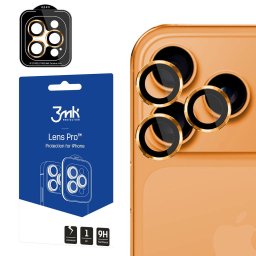 Folie de protecție cameră Iphone 14 Pro / 14 Pro Max / 15 Pro / 15 Pro Max / 16 Pro / 16 Pro Max / 17 Pro / 17 Pro Max 3mk Lens Protection Pro, Culoare: Orange Apple STICLĂ