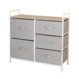 Mobilier interior COMODA 5 SERTARE TEXTILE / 83X29X77CM - GRI/ALB