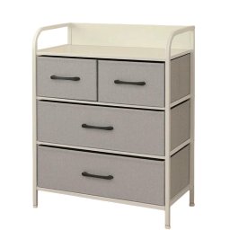 Mobilier interior COMODA 4 SERTARE TEXTILE / 58X29X79CM - GRI/ALB