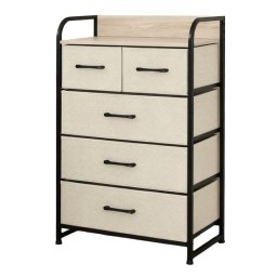 Mobilier interior COMODA 5 SERTARE TEXTILE / 58X29X99CM - BEJ/NEGRU