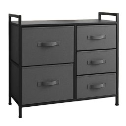 Mobilier interior COMODA 5 SERTARE TEXTILE / 83X29X77CM - ANTRACIT/NEGRU