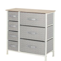 Mobilier interior COMODA 7 SERTARE TEXTILE / 63X31X73CM - GRI/ALB
