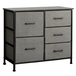 Mobilier interior COMODA 5 SERTARE TEXTILE / 85X30X73CM - ANTRACIT/NEGRU
