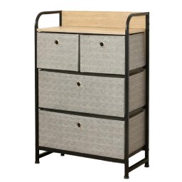 Mobilier interior COMODA 4 SERTARE TEXTILE / 58X29X79CM - GRI/NEGRU