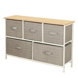Mobilier interior COMODA 5 SERTARE TEXTILE / 100X30X55CM - GRI/ALB
