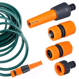 Set de irigare pentru furtun cu duză reglabilă și conectori 1/2" - Culoare portocalie
