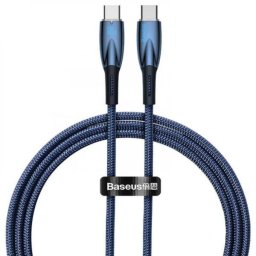 Cablu alimentare si date Baseus Glimmer, Fast Charging Data Cable pt.smartphone, USB Type-C la USB Type-C 100W, 1m, albastru