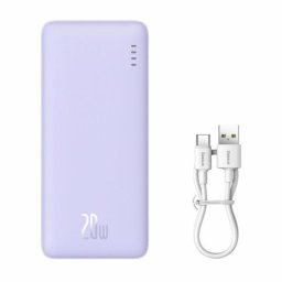 Baterie externa Baseus Airpow, 10000mAh, 20W, 1 x USB; 1 x USB Type-C ,total 3A, violet