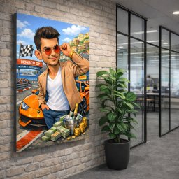 Tablou Canvas – Caricatură Omul de afaceri la Monaco CHP5 (Dimensiune LxH: 50x70cm)