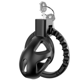 SuperLove Sissy Chastity Cage with Adjustable Ring Small Black