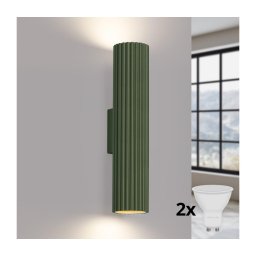 Brilagi - Aplica de perete LED CRESTO 2xGU10/10W/230V 30 cm verde