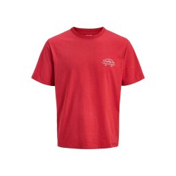 JACK & JONES T-Shirt Jornantucket Script Chest 12290859 19-1662 TCX samba