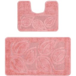 Set 2 Covorase pentru Baie, Roz Prafuit, 60 x 100 cm, 50 x 60 cm, Flora 2580