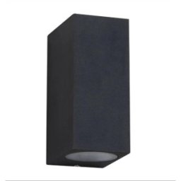 Aplica Perete Exterior Austin-2, 2 x GU10, IP54, Negru, Aluminiu, Well