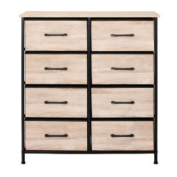 Mobilier interior COMODA 8 SERTARE TEXTILE / 80X30X90CM - LEMN/NEGRU