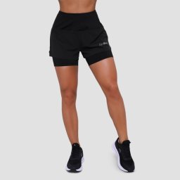 GymBeam Pantaloni scurți de alergare pentru femei 2in1 Pulse Black XXL