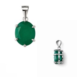 Pandantiv Onix Verde Oval fatetat 19x10 mm Argint 925 bijuterie rafinata 1 Buc