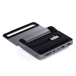 Stand & Hub din aluminiu pentru iPad Pro USB-C PD pâna la 60W 4K HDMI 60Hz USB-A SDcard audio 3.5mm Gri spatial