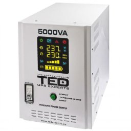 UPS 5000VA/3500W runtime extins utilizeaza doi acumulatori (neinclusi) pentru CENTRALE TERMICE TED001689