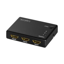 SWITCH video LOGILINK, 3 x 1 port, Input: HDMI (M) x 3, Output: HDMI (M) 1.3 x 1, jack 3.5" IR, rezolutie maxima Full HD (1920 x 1080) la 60 Hz, HDCP, audio, negru, "HD0042" (timbru verde 0.18 lei)
