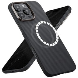 Husa Husa pentru iPhone 16 Pro Max - Techsuit Aramid Fiber MagSafe - Black
